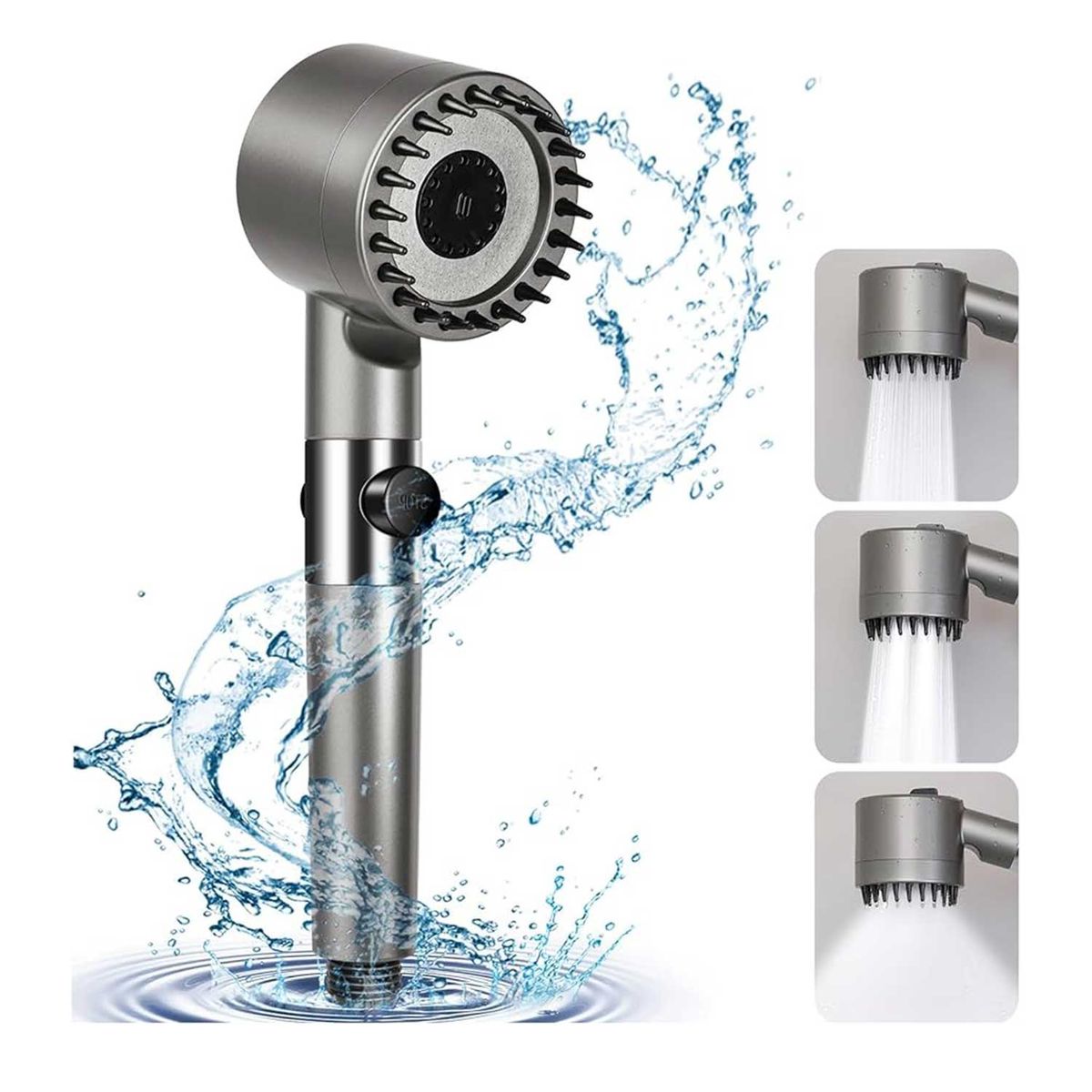 MOVI - Cabezal de Ducha 4 en 1 con Manguera