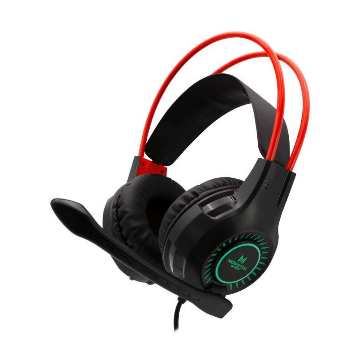 MONSTER GAMES - Audifonos Gamer Jack 3.5 USB PC RGB Negro Trap Monster Games