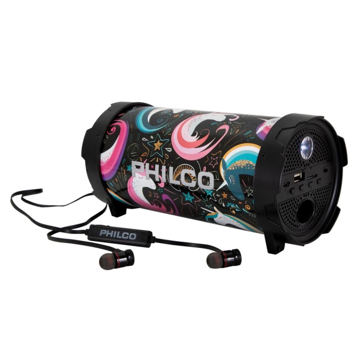 PHILCO - Pack Parlante Bluetooth 10W Diseño Audifonos Bluetooth Philco