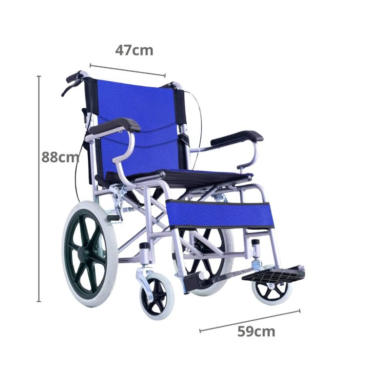 GENERICO - Silla De Ruedas Geriátrica Paseo Liviana Plegable Con Frenos