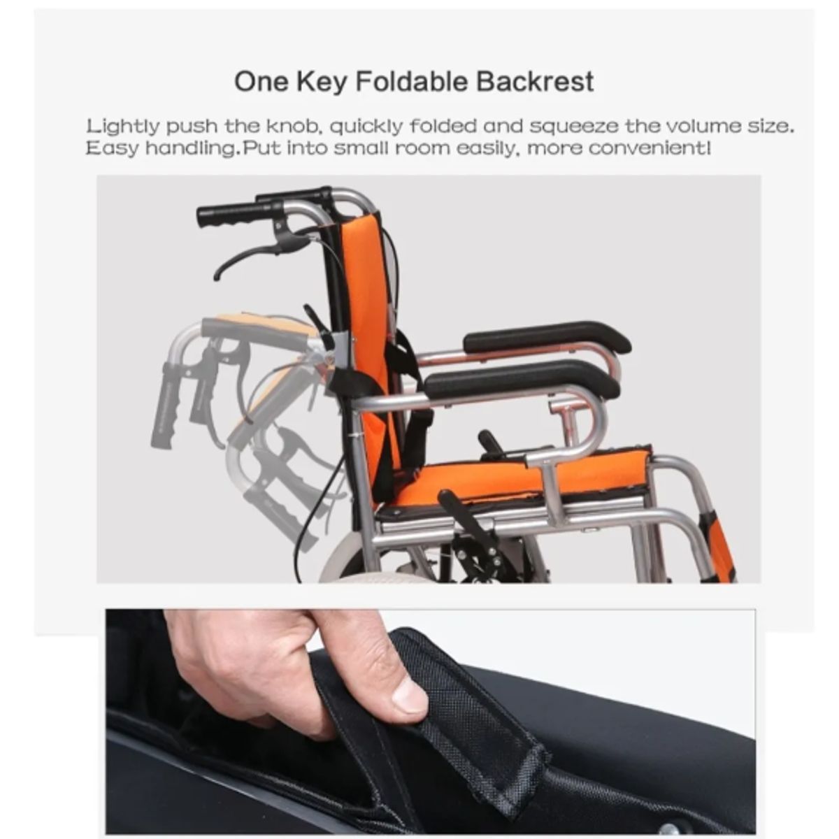 GENERICO - Silla De Ruedas Geriátrica Paseo Liviana Plegable Con Frenos