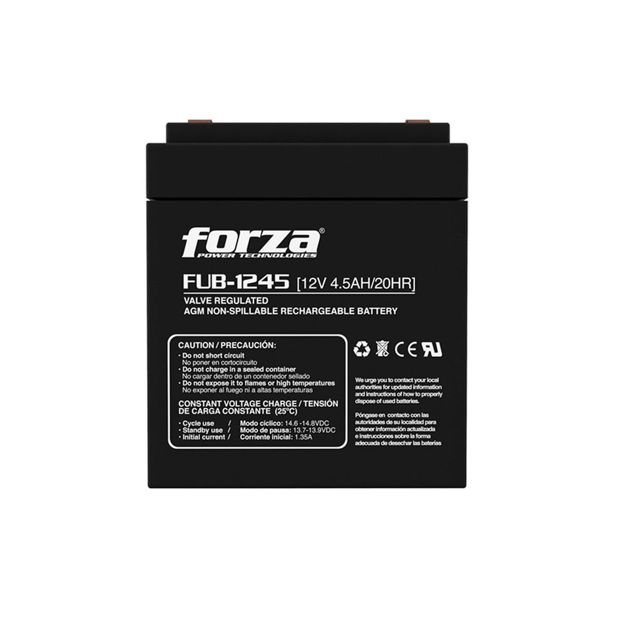 FORZA - Batería para UPS Forza Sellada Recargable FUB-1245