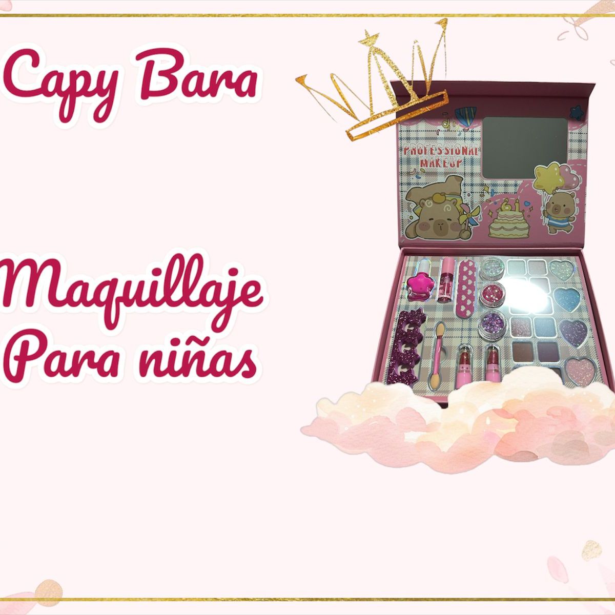 GENERICO - Kit De Maquillajes Para Niñas Capy Bara