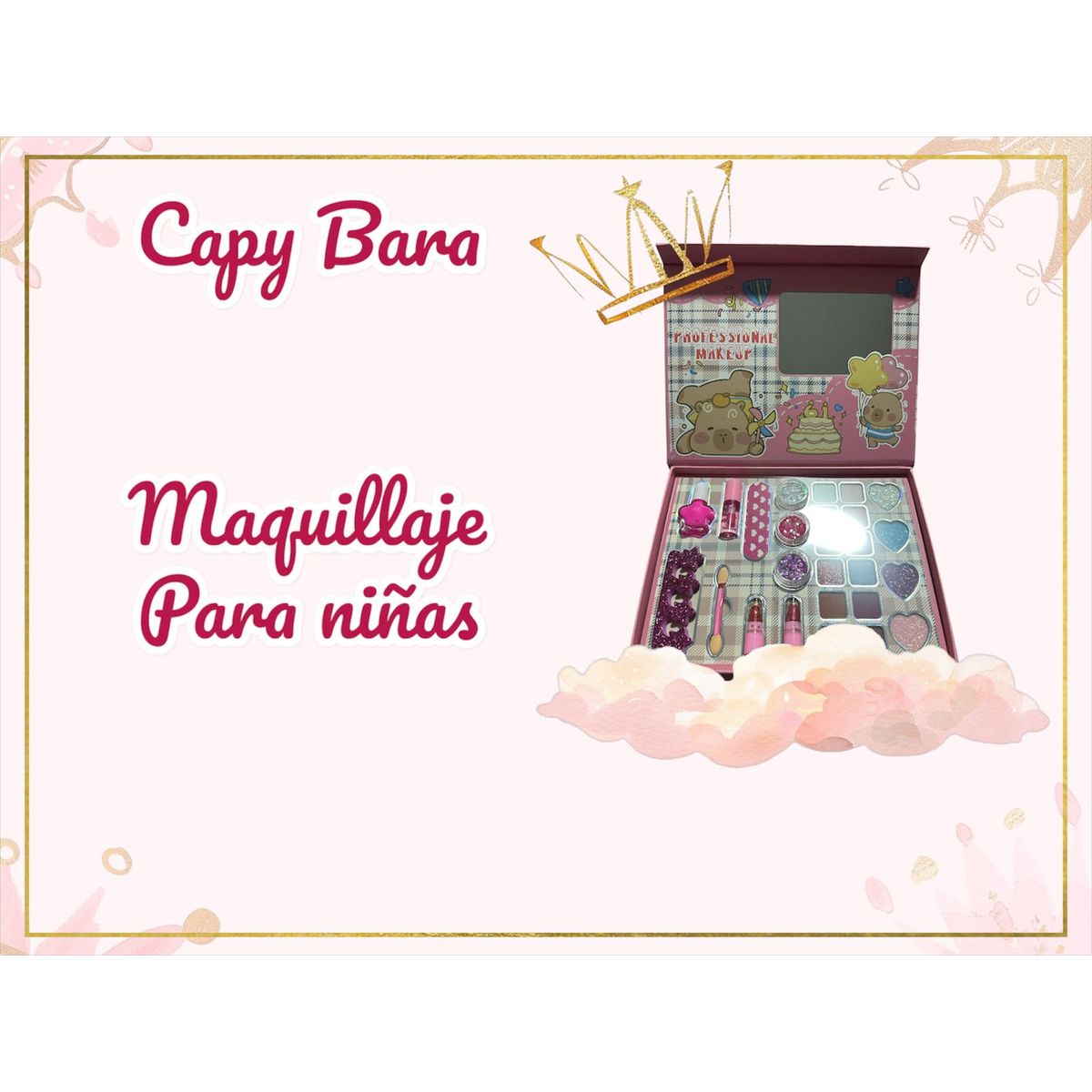 GENERICO - Kit De Maquillajes Para Niñas Capy Bara