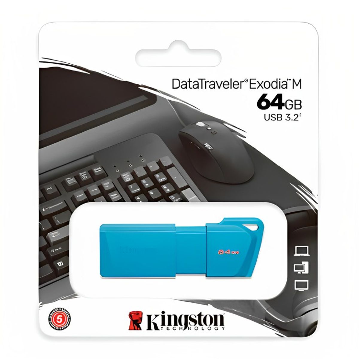 KINGSTON - PENDRIVE NEON CELESTE 64GB 32 DTXM NEON 64GB