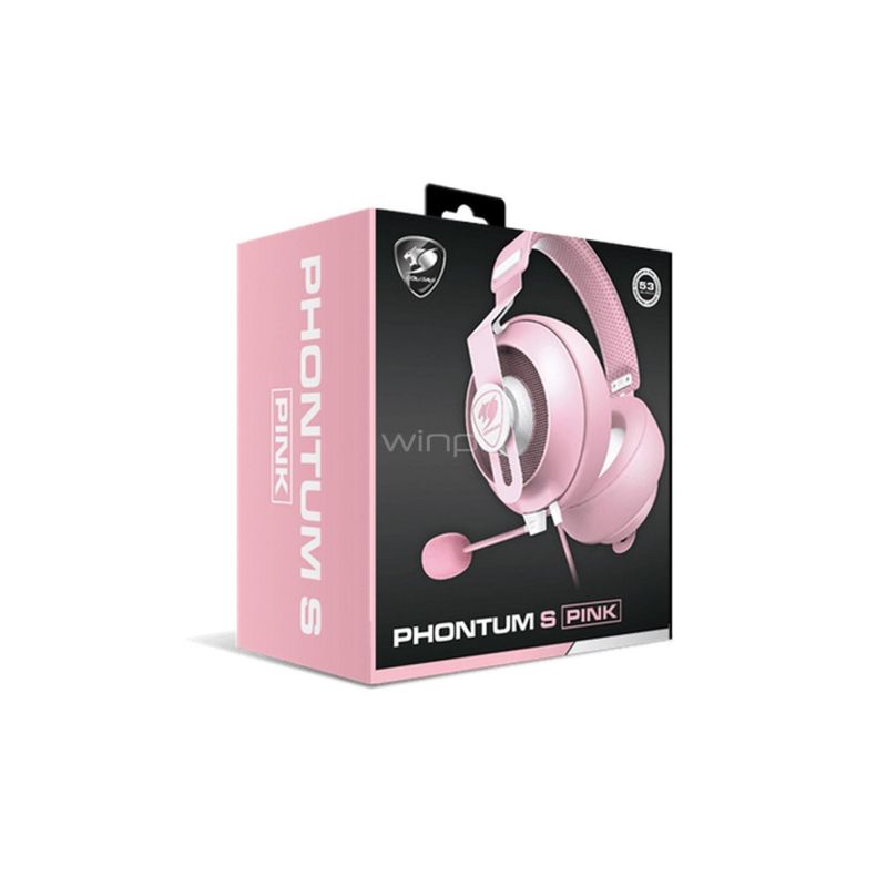 COUGAR - Audifonos Gamer Jack 3.5 PS4 PS5 PC Rosado Phontum Essential Cougar