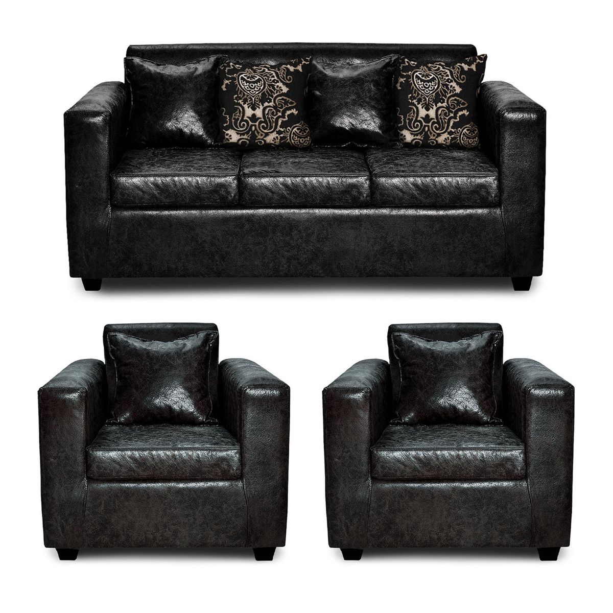 ADONIS LEUDH - Living 3+1+1 Ezeiza Envejecido Negro XL