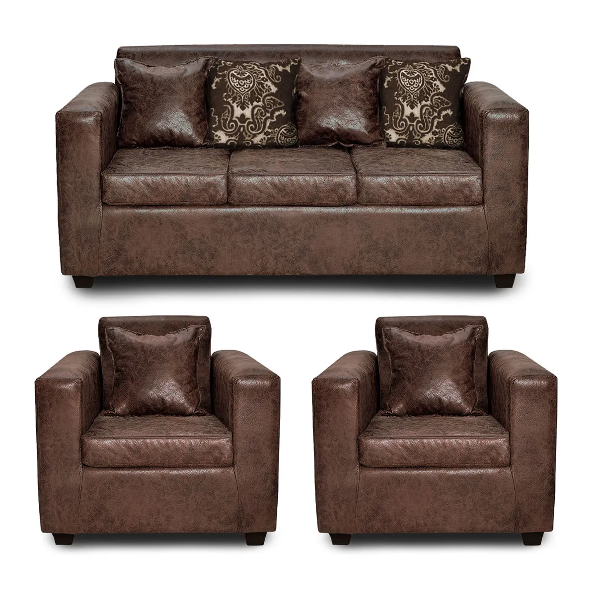 ADONIS LEUDH - Living 3+1+1 Ezeiza Envejecido Café Oscuro XL