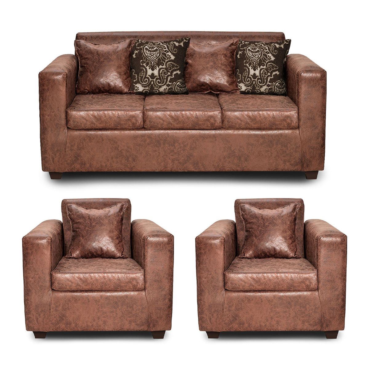 ADONIS LEUDH - Living 3+1+1 Ezeiza Envejecido Café Claro XL