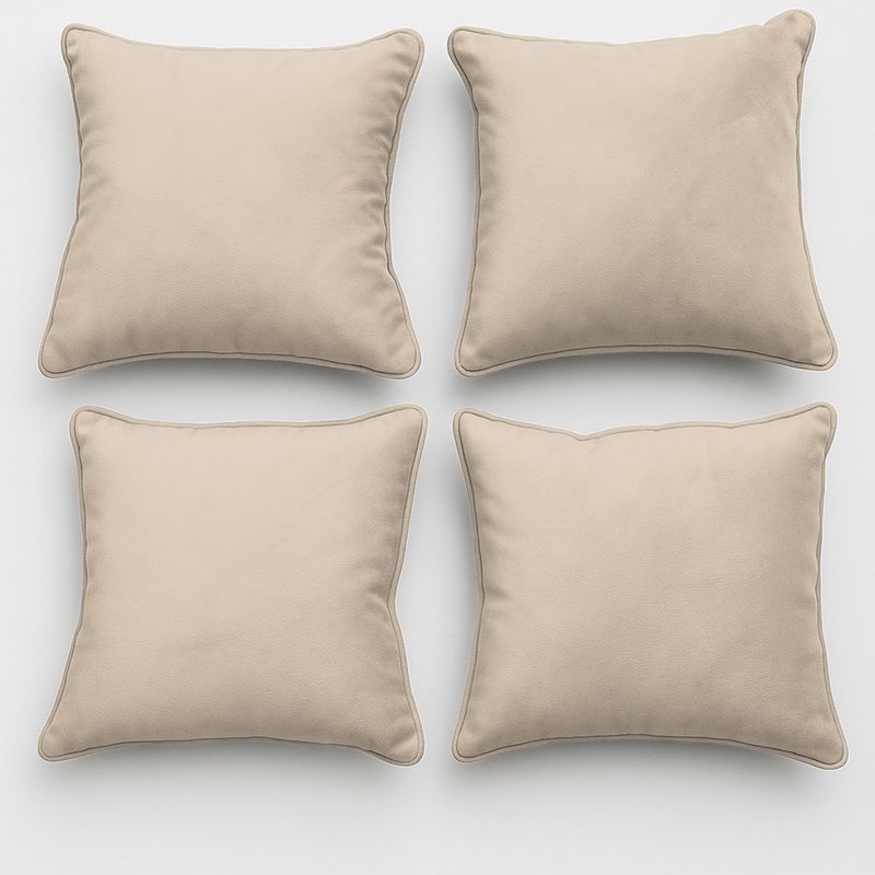 GENERICO - Set 4 Cojines 50x50 Con Cierre Felpa Beige