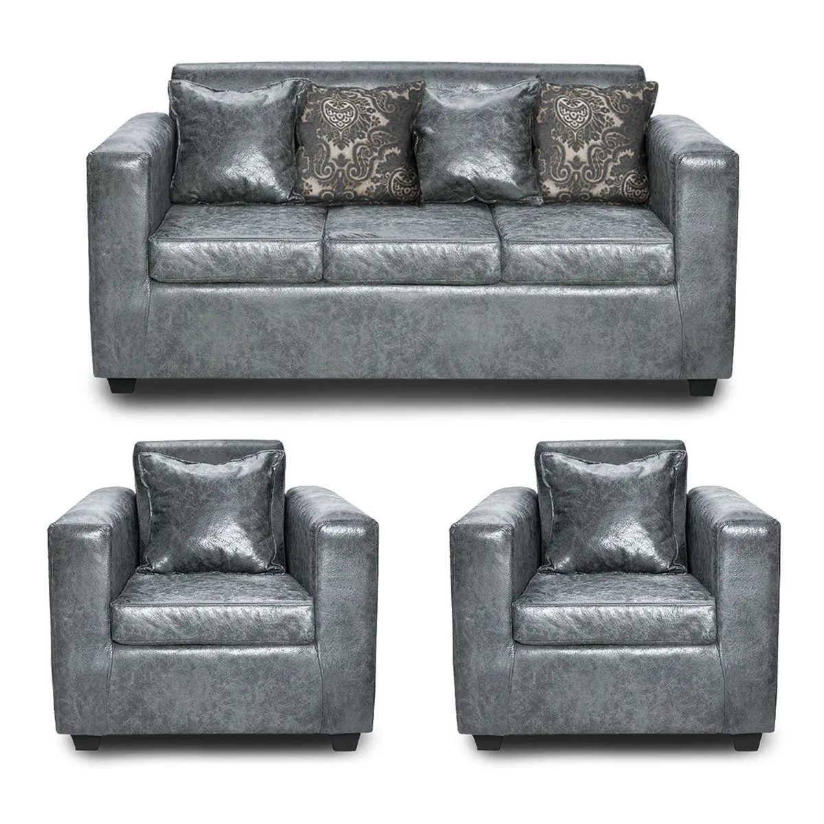 ADONIS LEUDH - Living 3+1+1 Ezeiza Envejecido Gris XL