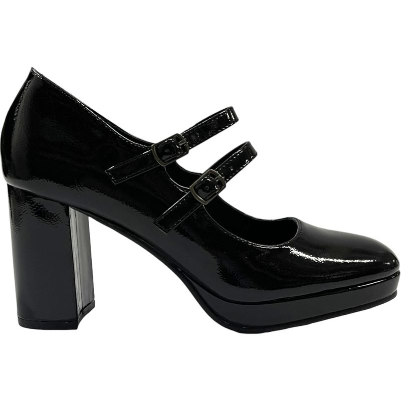DETOGNI - Zapato Mary Jane Mujer Negro Taco Medio Detogni