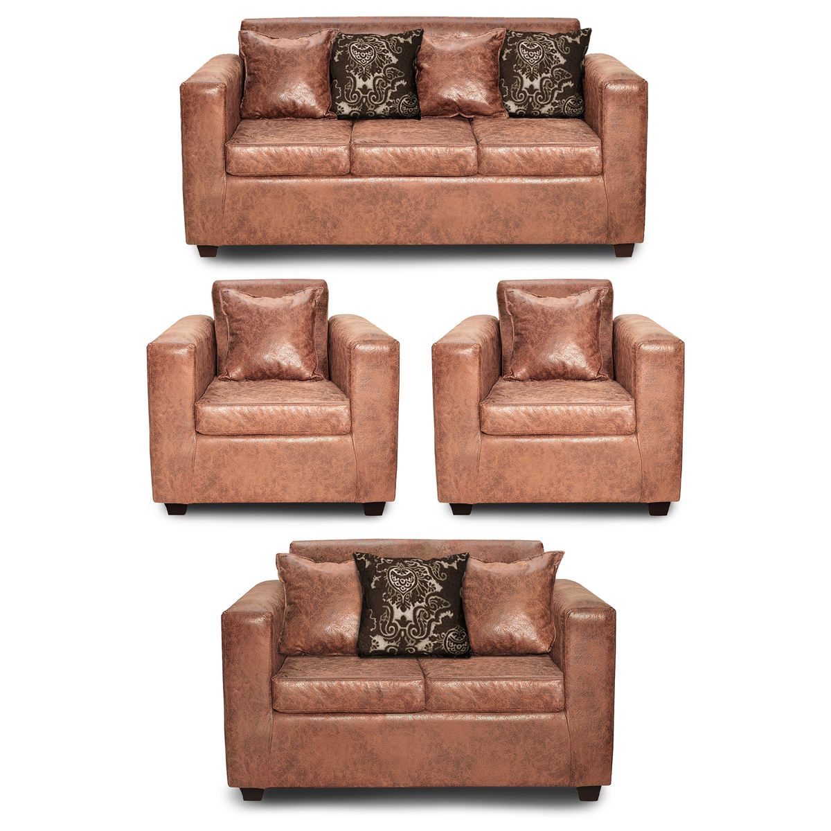 ADONIS LEUDH - Living 3+2+1+1 Ezeiza Envejecido Terracota XL