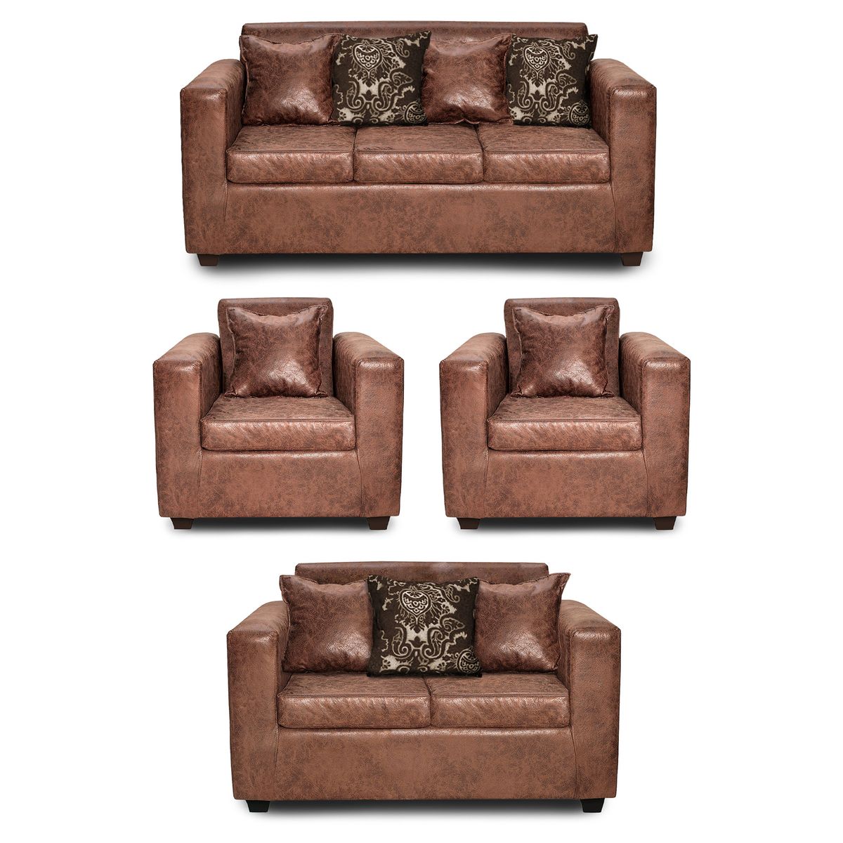 ADONIS LEUDH - Living 3+2+1+1 Ezeiza Envejecido Café Claro XL