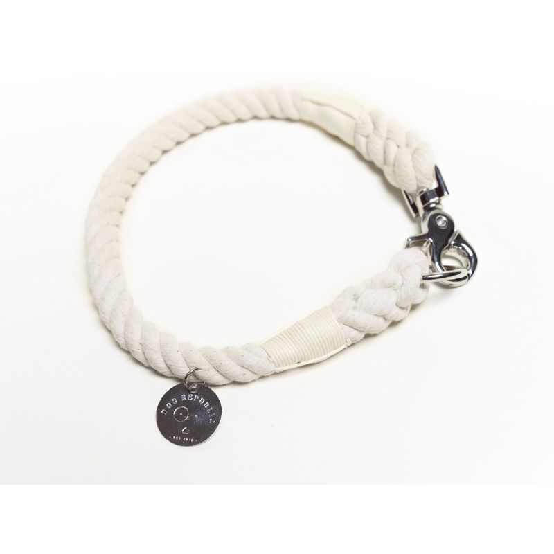 DOG REPUBLIC - Collar de Cuerda Blanco L Dog Republic