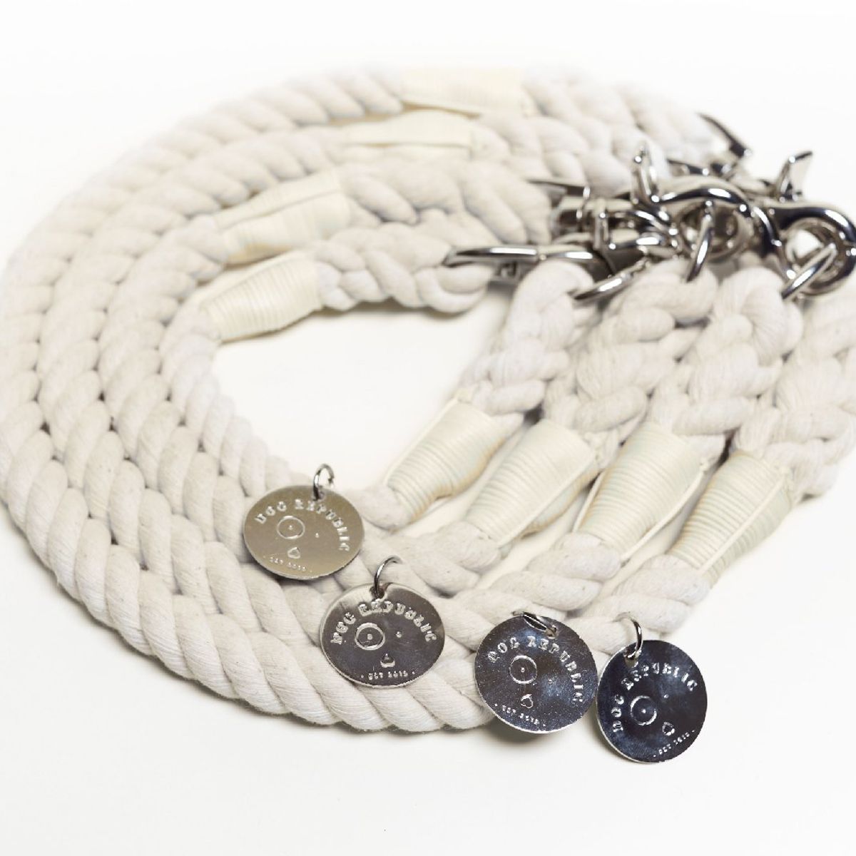 DOG REPUBLIC - Collar de mascotas Cuerda Grande Blanco L Animal Republic