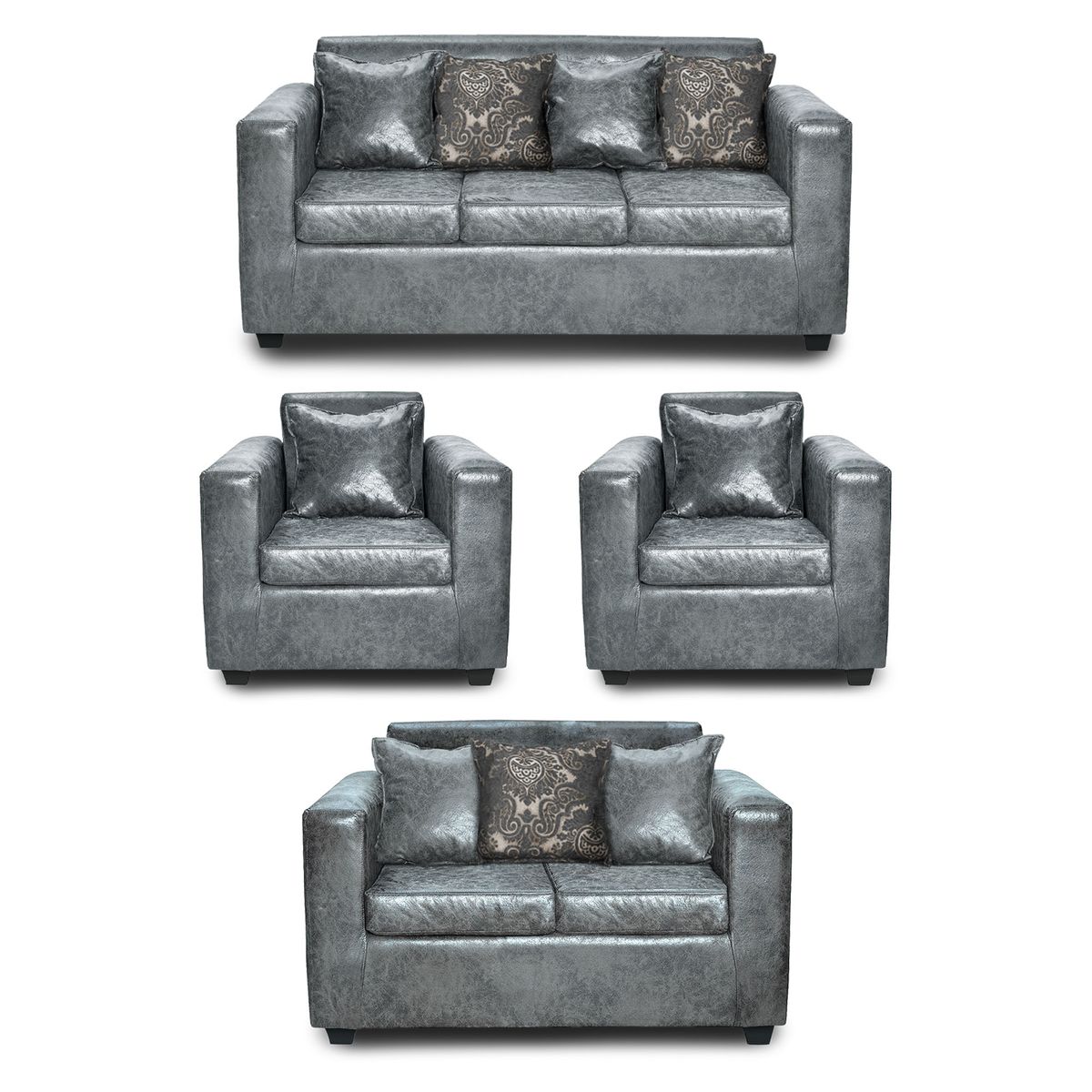 ADONIS LEUDH - Living 3+2+1+1 Ezeiza Envejecido Gris XL