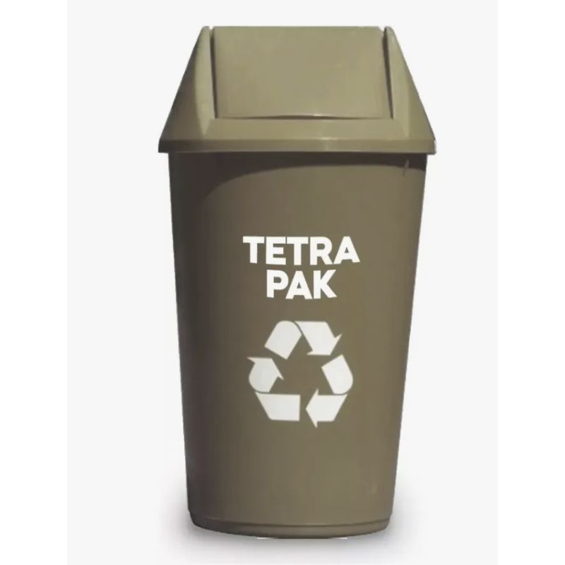 DALI - Basurero Reciclaje 36 Litros Tapa Vaiven gris tetrapack