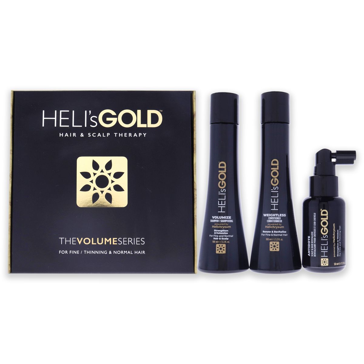 HELIS GOLD - Kit de Viaje de la Serie Volume 3 Piezas - Helis Gold.-