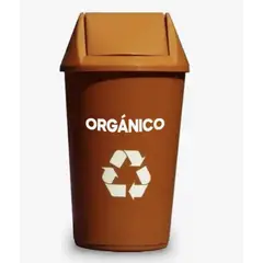 DALI - Basurero Reciclaje 36 Litros Tapa Vaiven marron organico