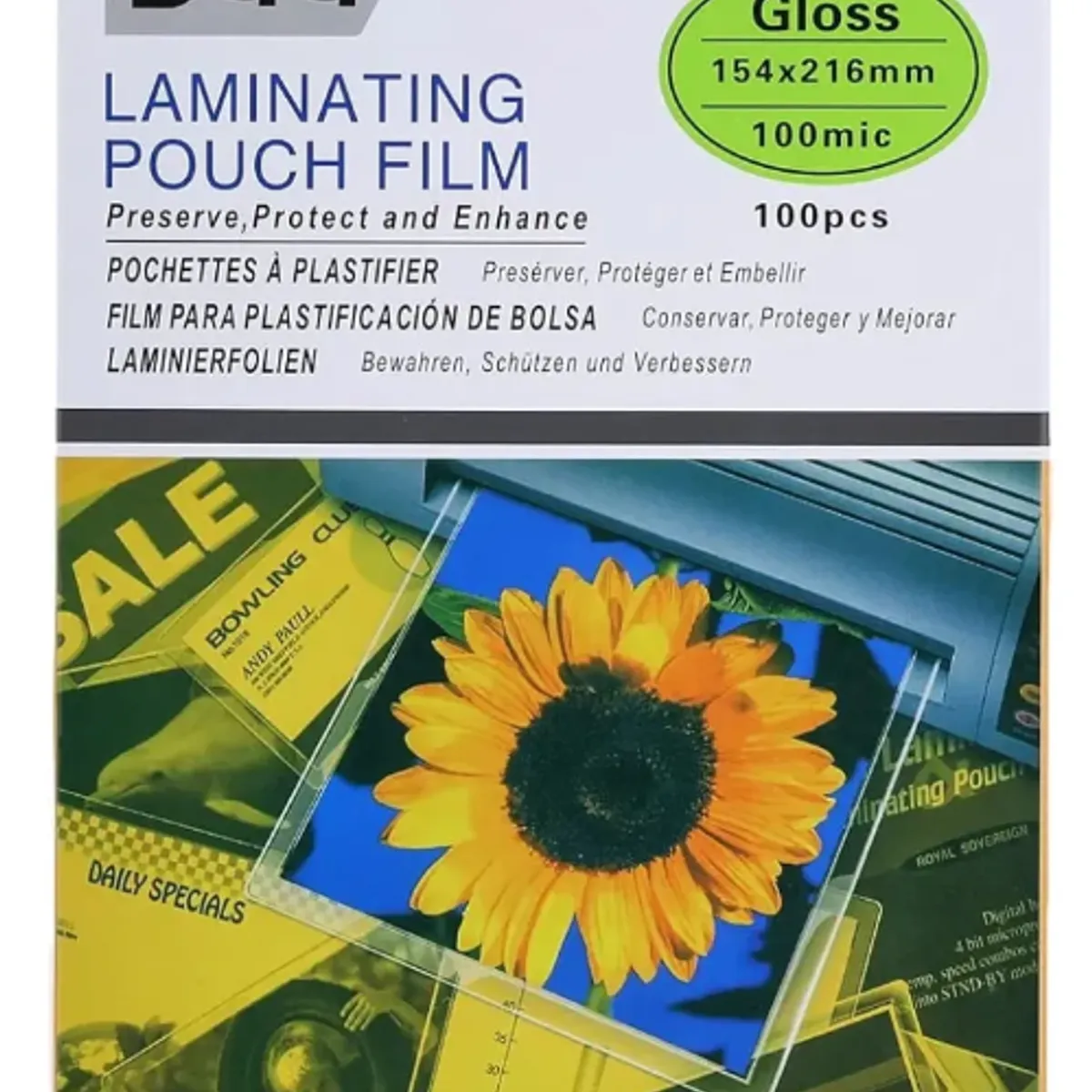 GENERICO - 100 Láminas Para Termolaminar Plastificar 15x22cm 80mic