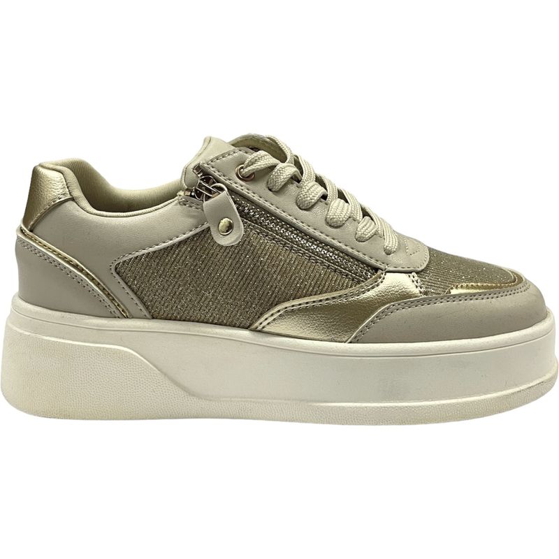 DETOGNI - Zapatilla Mujer Dorado Metallic Detogni