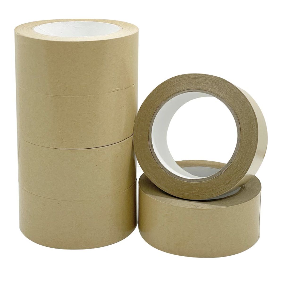 DALI - Cinta de papel kraft adhesiva ecológica 48 mm x 40 mts