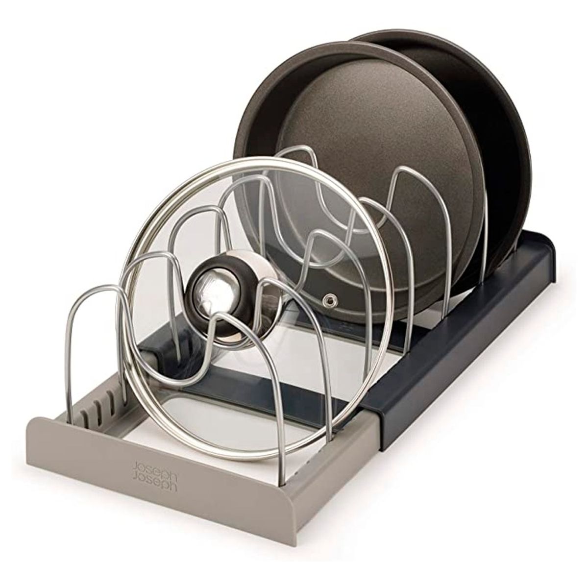 GENERICO - Organizador Para Platos Tapas Ollas Acero Inoxidable Ajustable