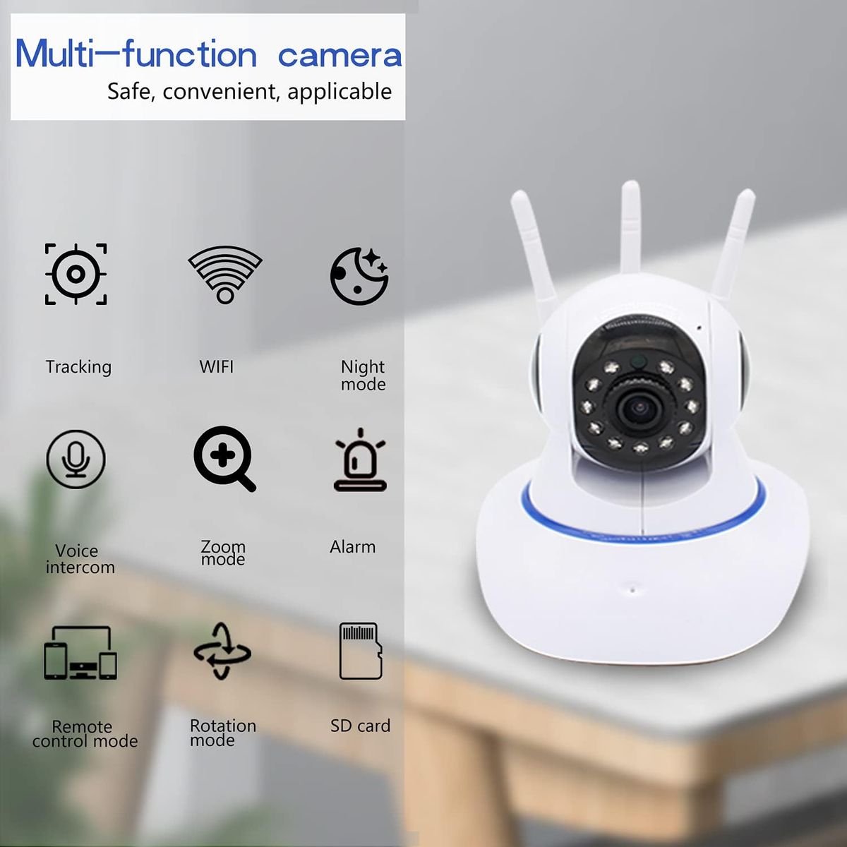 GENERICO - Cámara Seguridad IP Wifi HD - Visión Nocturna 360º