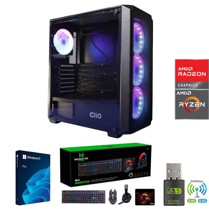 AMD CORP - Pc Gamer AMD Ryzen 7 5700X - 32GB RAM - RX 7600 - 2TB - Wifi - P1