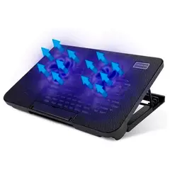 GENERICO - Soporte Ajustable Laptop 2 Ventiladores Iluminación Led 17 Pulgadas