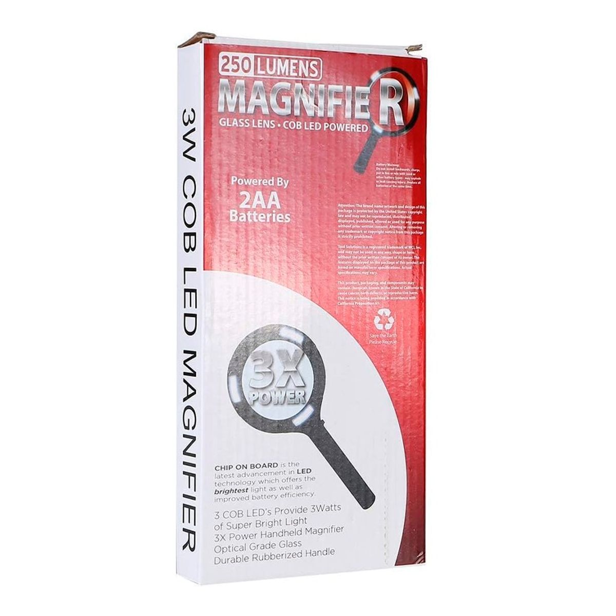 GENERICO - Lupa De Mano Led Cob 3x Zoom 250 Lúmenes Para Observación Detallada