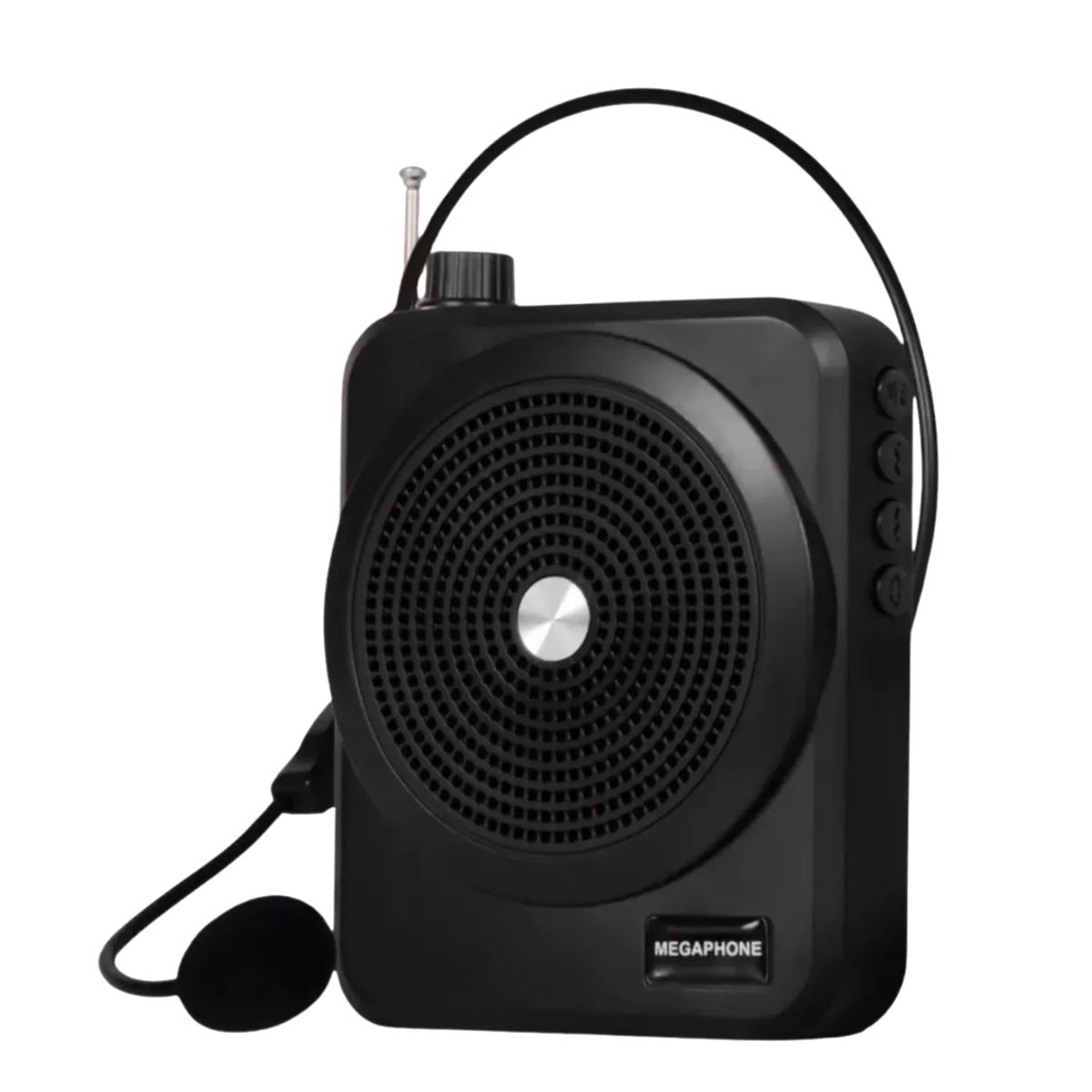 GENERICO - Parlante Micrófono Grabadora Multifunción Megáfono Portátil Negro