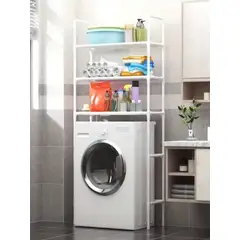 GENERICO - Mueble Organizador De Baño Lavadora Rack 3 Niveles Blanco