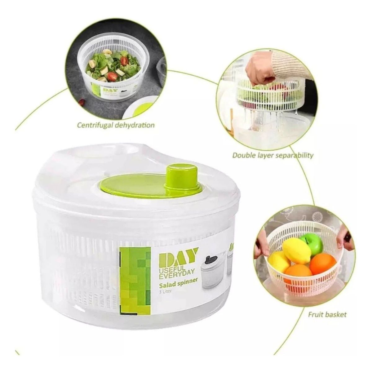 GENERICO - Centrifuga Para Verduras Secador De Verduras Ensaladas