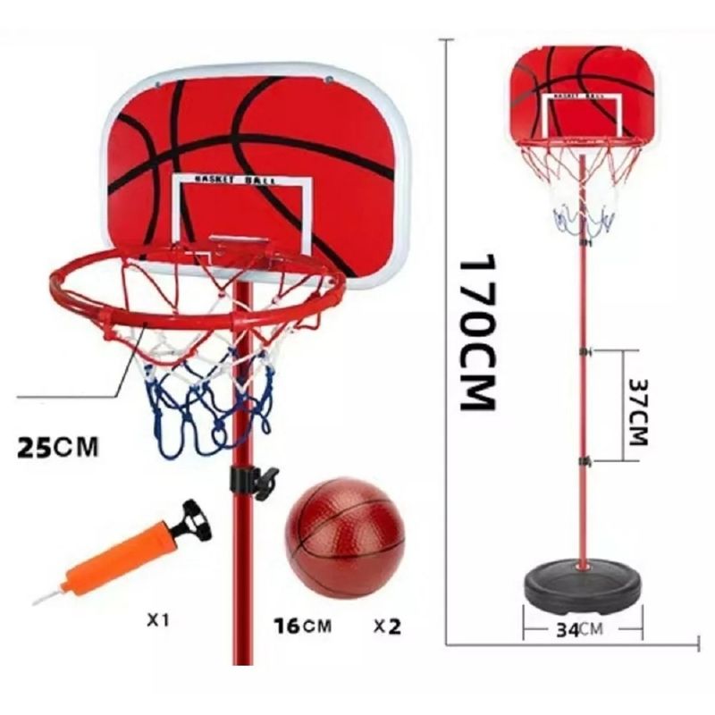 GENERICO - ARO DE BASKETBALL / CON PEDESTAL Y 2 PELOTAS
