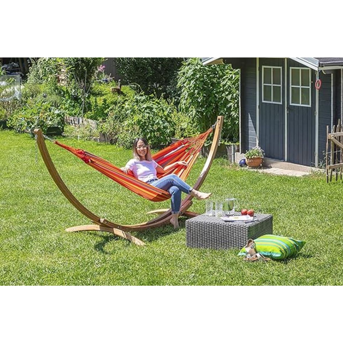 MOVI - Hamaca Reforzada de Lona Colgante para Jardín Patio o Playa