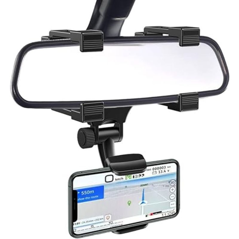 MOVI - Soporte para Celular Auto Retrovisor con Giro 360 y Fijación