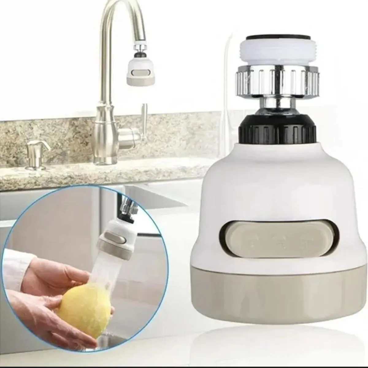 Adaptador de grifo con boquilla giratoria de 360 grados para cocina,, marca GENERICO - Foto Principal