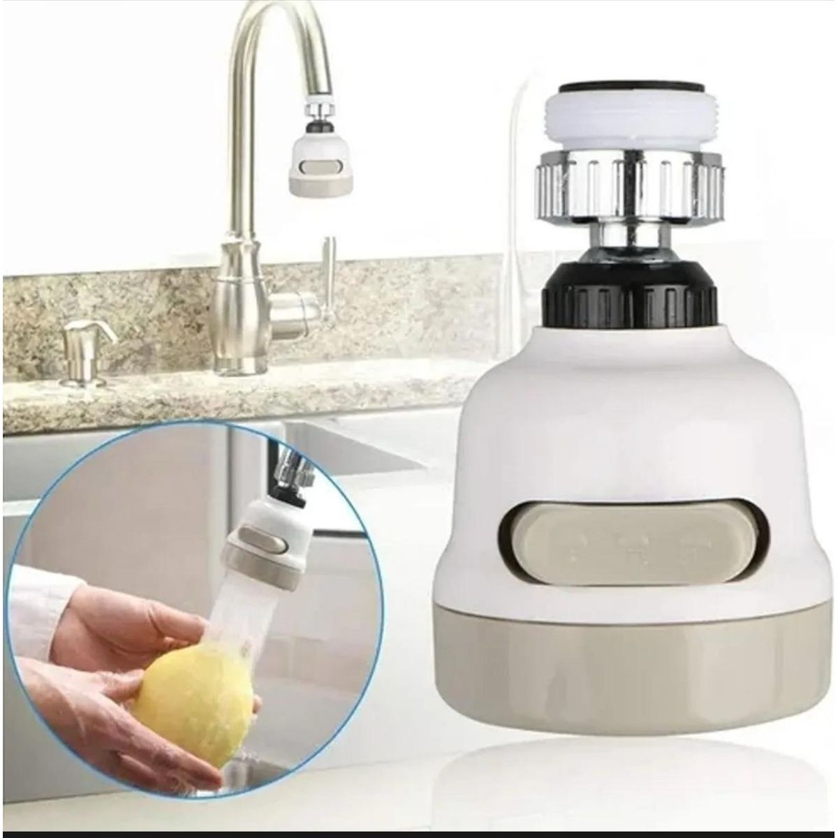 Adaptador de grifo con boquilla giratoria de 360 grados para cocina,, marca GENERICO - Foto Principal