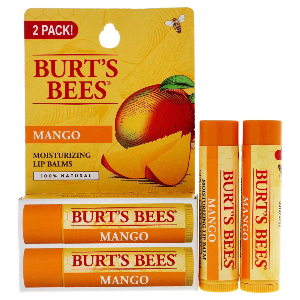 BURTS BEES - Set de 2 Bálsamos Labiales Mango 2 x 5ml Burts Bees