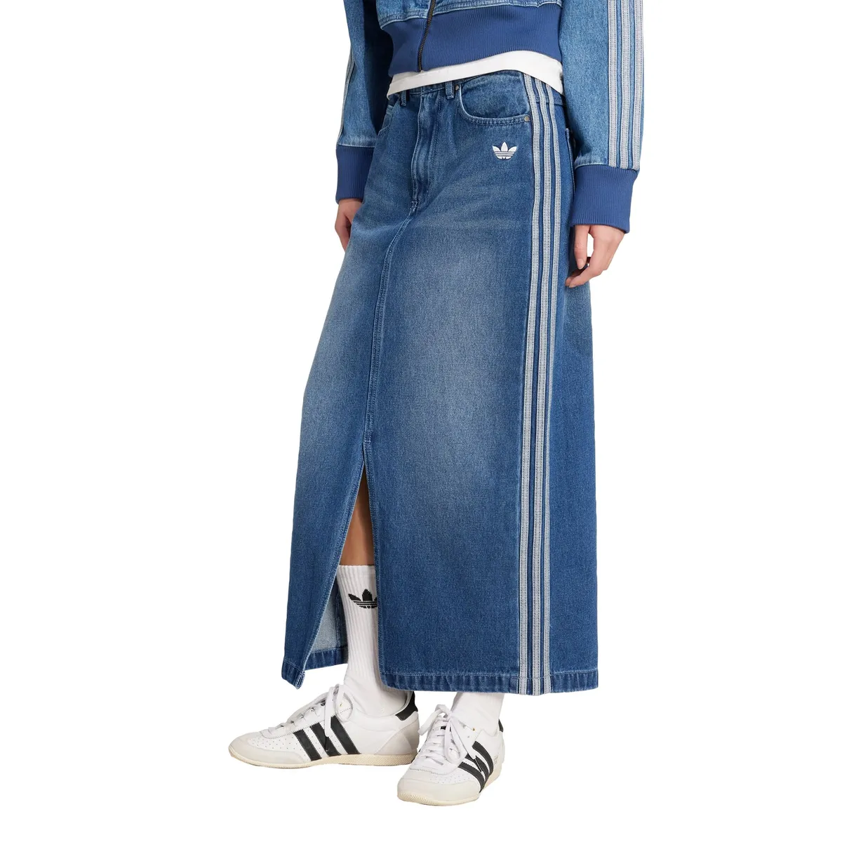 ADIDAS - Falda lápiz de tejido denim de 3 Tiras Adicolor