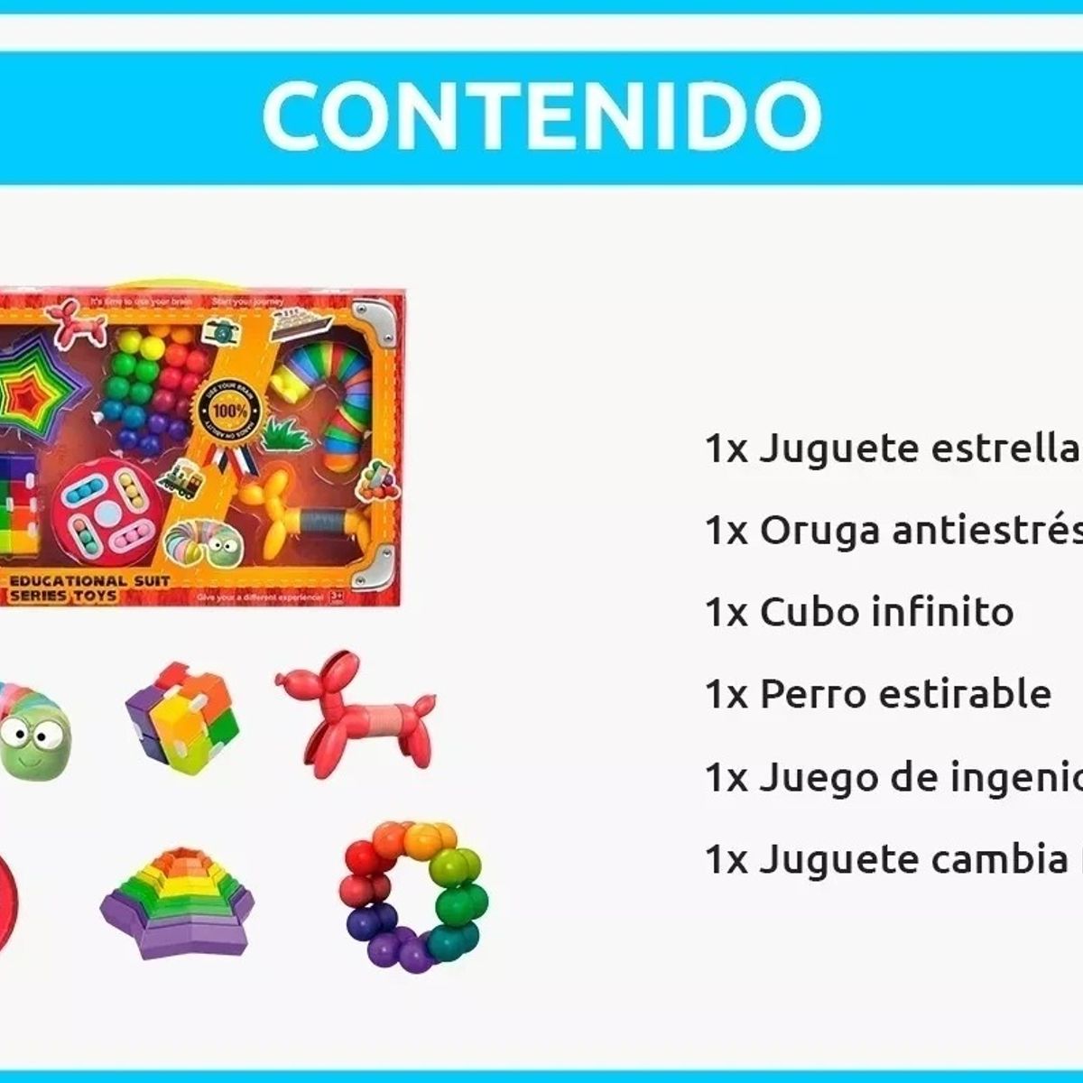 SENSORIAL - Set 6 Pzs Juguetes Sensoriales  niñas y niños