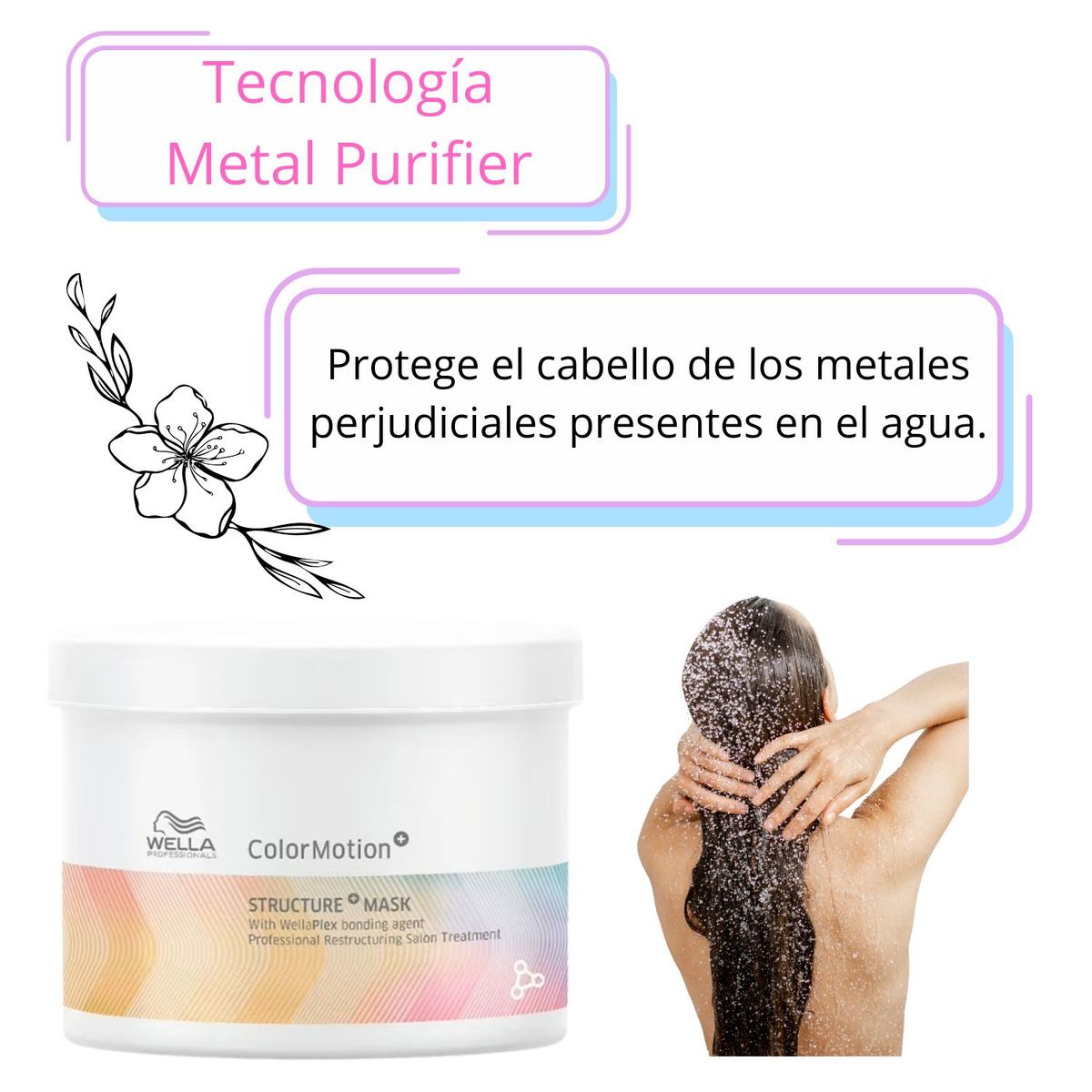 WELLA - Mascara Wella Color Motion 500ml Reconstruye Fortalece Suaviza
