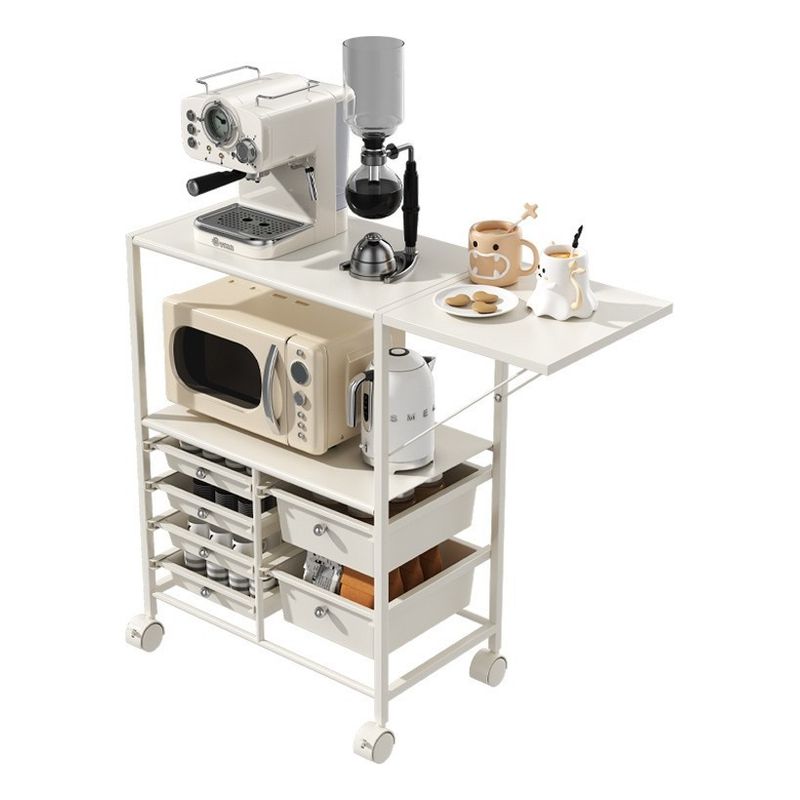 EVERSO - Carrito Organizador Estante Rack Extensible Con 6 Cajones Blanco