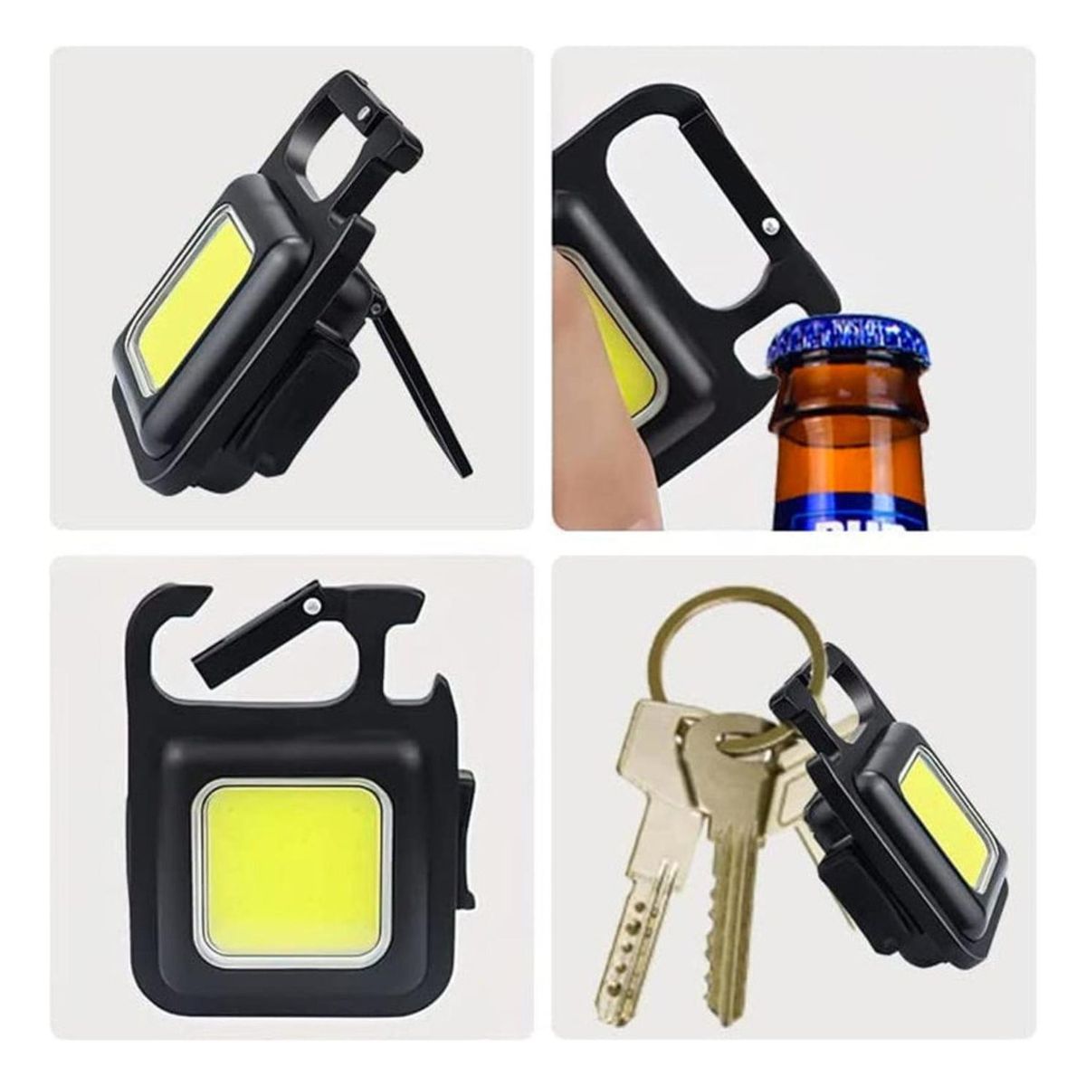 GENERICO - Llavero Linterna Led Recargable Con Destapador Multifuncion