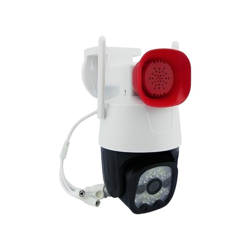 GENERICO - CAMARA VIGILANCIA IP EXTERIOR 23 LED WIFI CON SIRENA APP V380
