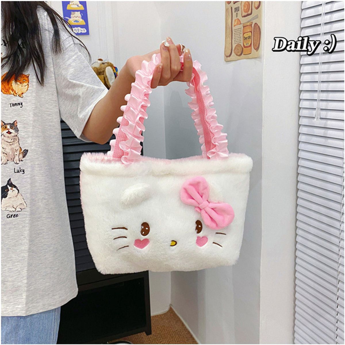 GENERICO - Cartera linda de gato 26 x 20 cm para niña