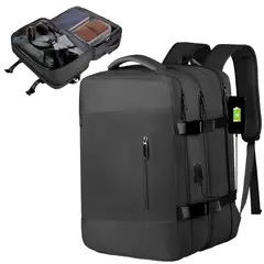 VIDITA - Mochila De Viaje 32L Con Puerto USB Y Compartimento Para Notebook Negro