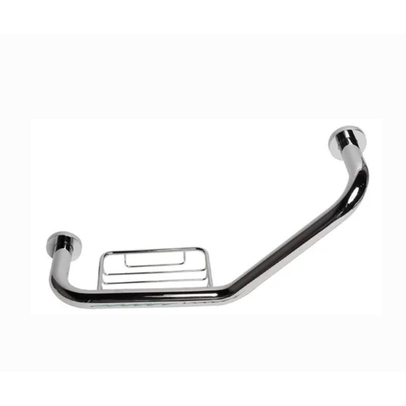 GENERICO - Barra De Seguridad Con Jabonera acero inoxidable Curva